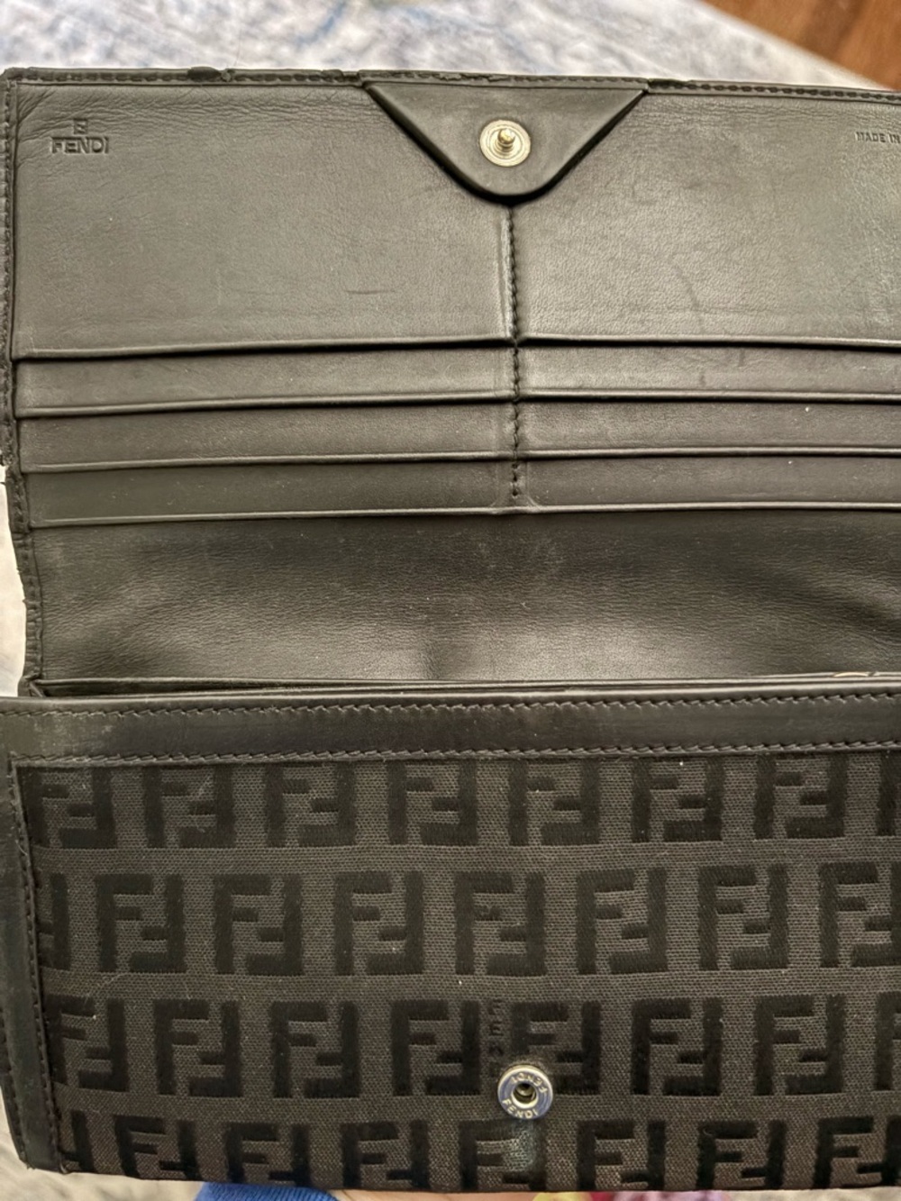 FENDI Zucca pattern long wallet black / brown - Picture 2 of 4